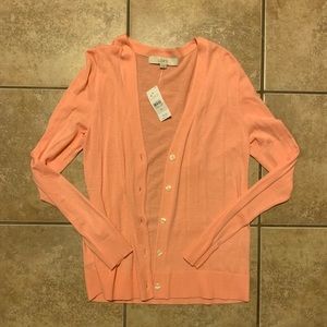 Light pink LOFT cardigan sweater